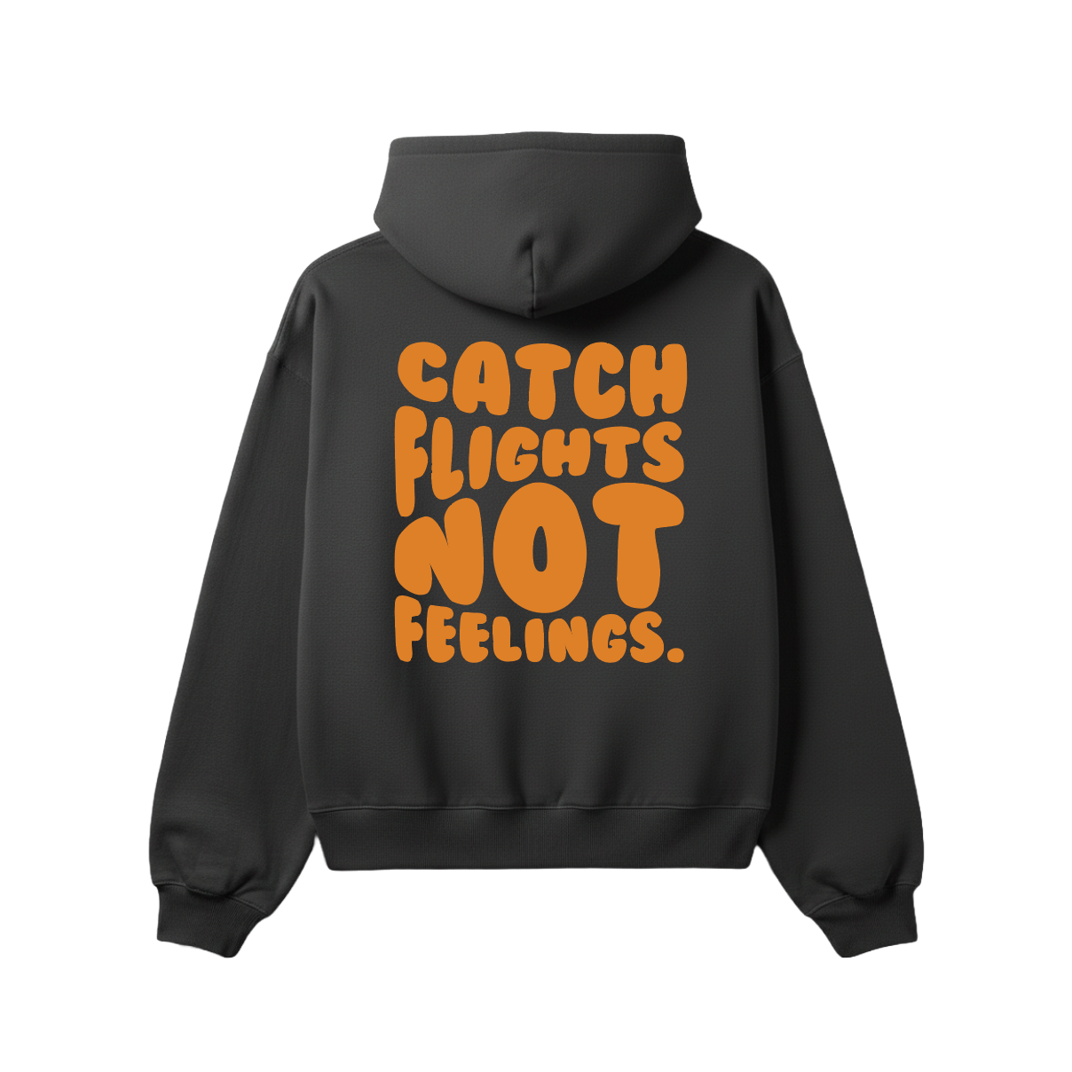 CATCH FLIGHTS NOT FEELINGS - GREY HOOD