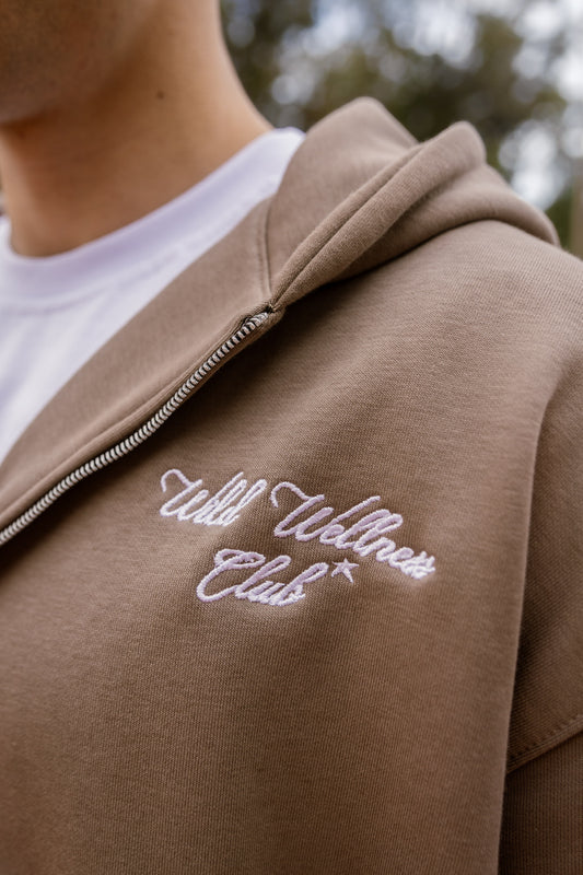 WILD ZIP-UP HOODIE - CAMEL