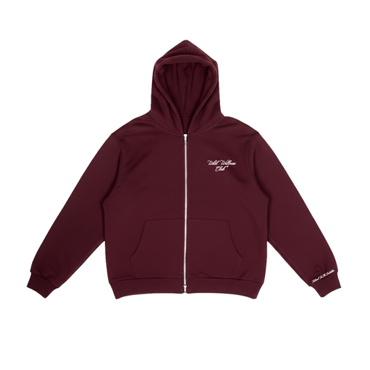 WILD ZIP-UP HOODIE - BURGUNDY